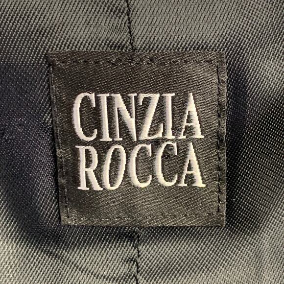 CINZIA ROCCA Size 8 Black White Wool Angora Zig Zag Jacket - Picture 5 of 8